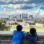 children looking at london