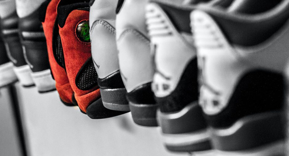 shoes on rack