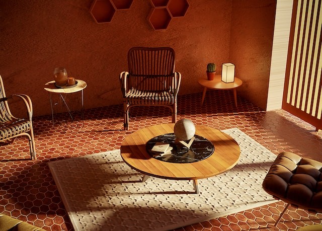 room with designer things